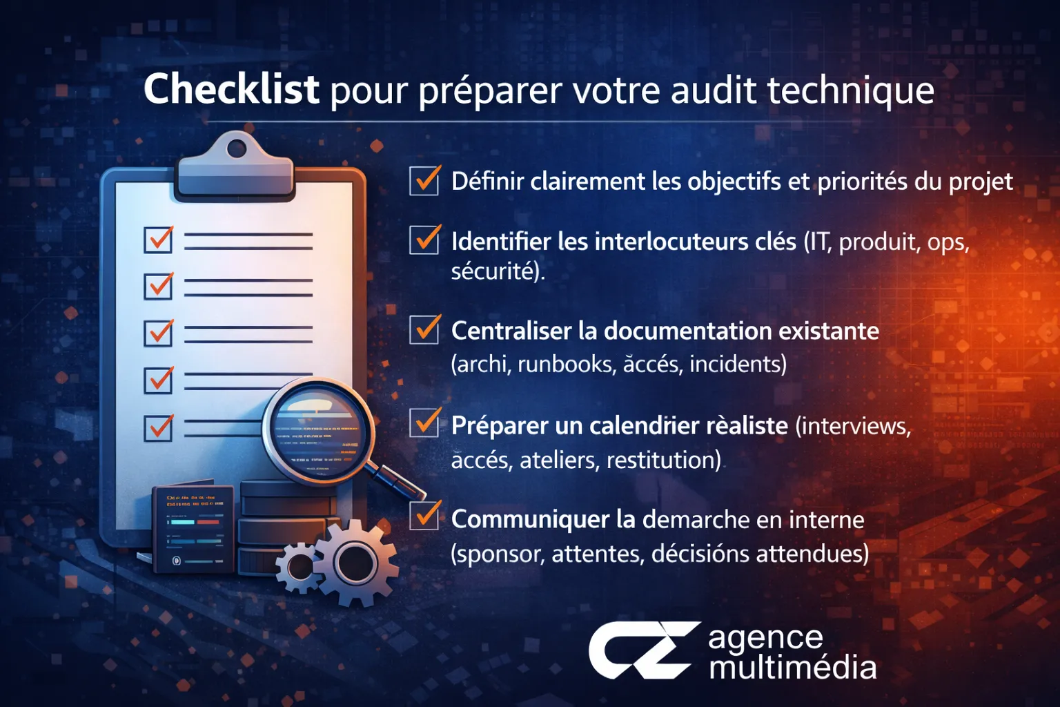 Checklist préparation audit technique